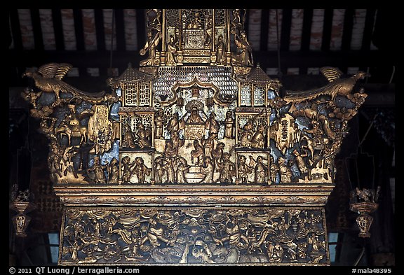 Altarpiece, Loo Pun Hong temple. George Town, Penang, Malaysia (color)