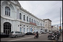 Colonial-style building and street. George Town, Penang, Malaysia