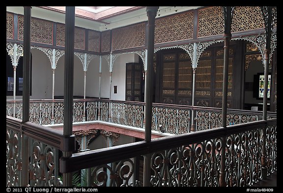 Inside courtyard veranda, Cheong Fatt Tze Mansion. George Town, Penang, Malaysia (color)