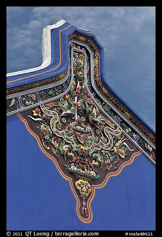 Ceramic decor detail, Cheong Fatt Tze Mansion. George Town, Penang, Malaysia (color)