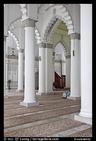 Interior, Masjid Kapitan Keling mosque. George Town, Penang, Malaysia