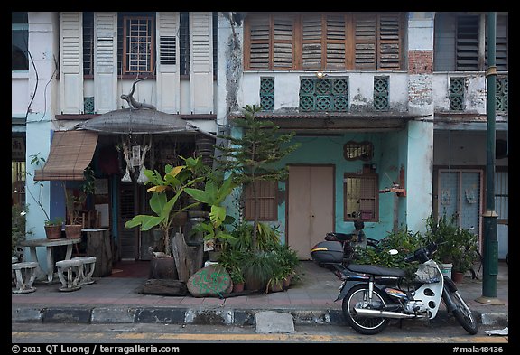 Old townhouse facades. George Town, Penang, Malaysia