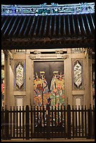 Temple doors by night. George Town, Penang, Malaysia