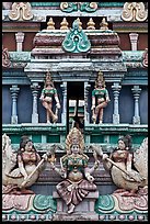 Tower detail, Sri Mariamman Temple. George Town, Penang, Malaysia (color)