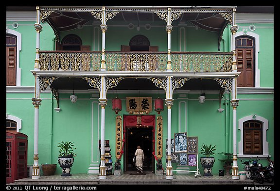 Facade, Pinang Peranakan Mansion. George Town, Penang, Malaysia (color)