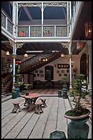 Inside courtyard, Pinang Peranakan Mansion. George Town, Penang, Malaysia (color)