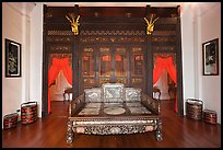 Chinese bed, Pinang Peranakan Mansion. George Town, Penang, Malaysia