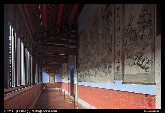 Murals in back gallery, Khoo Kongsi. George Town, Penang, Malaysia (color)