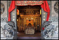 Carved stone dragons and main hall, Khoo Kongsi. George Town, Penang, Malaysia ( color)