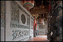 Stone carvings outside Dragon Mountain Hall (Khoo clanhouse). George Town, Penang, Malaysia