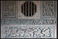 Octogonal window and stone carvings, Khoo Kongsi. George Town, Penang, Malaysia