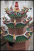 Furnace tower, Hock Tik Cheng Sin Temple. George Town, Penang, Malaysia ( color)