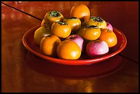 Fruit offering,  Hock Tik Cheng Sin Temple. George Town, Penang, Malaysia ( color)