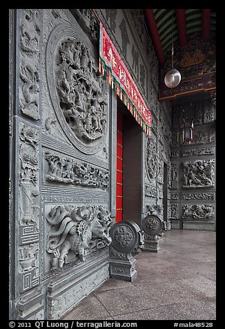 Stone courtyard, Hainan Temple. George Town, Penang, Malaysia