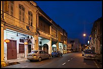 Chinatown street at night. George Town, Penang, Malaysia