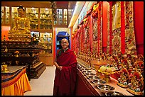Abbot in Gelugpa Buddhist Association temple. George Town, Penang, Malaysia ( color)