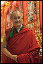 Yellow Hat Buddhist Abbot. George Town, Penang, Malaysia