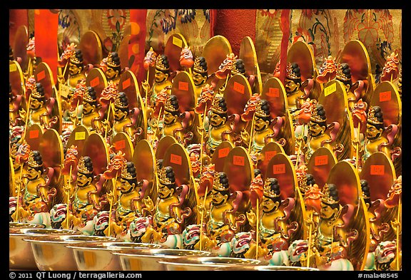 God of weath figures, Gelugpa Buddhist Association temple. George Town, Penang, Malaysia (color)