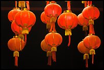 Paper lanterns by night, Gelugpa Buddhist Association temple. George Town, Penang, Malaysia ( color)