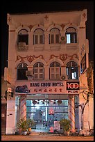 Chinatown hotel at night. George Town, Penang, Malaysia ( color)