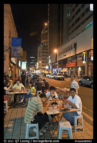 Street restaurant at night, Chinatown. Kuala Lumpur, Malaysia (color)