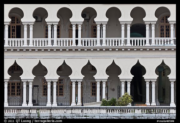 Facade with islamic style arches. Kuala Lumpur, Malaysia (color)