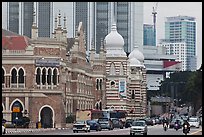 Museum and busy avenue, Merdeka Square. Kuala Lumpur, Malaysia (color)