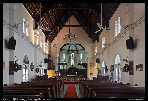 Interior of St Mary Cathedral. Kuala Lumpur, Malaysia (color)