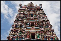 Polychromatic entrance of Sri Mahamariamman Temple. Kuala Lumpur, Malaysia