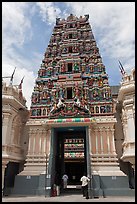 Gopurum (entrance gate), Sri Mahamariamman Temple. Kuala Lumpur, Malaysia (color)