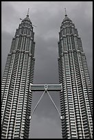 Twin Petronas Towers and Skybridge. Kuala Lumpur, Malaysia