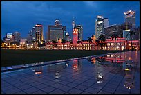 Merdeka Square reflecting Kuala Lumpur Skyline at night. Kuala Lumpur, Malaysia ( color)