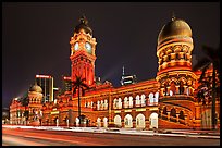 Sultan Abdul Samad Building illuminated at night. Kuala Lumpur, Malaysia (color)