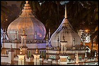 Onion domes of Masjid Jamek, night. Kuala Lumpur, Malaysia