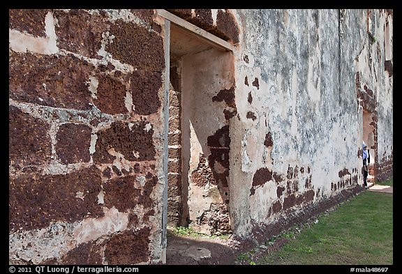 St Paul church stone walls. Malacca City, Malaysia (color)