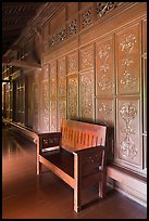 Wood panel and chair, sultanate palace. Malacca City, Malaysia (color)