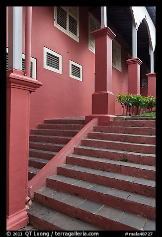 Stairs and columns, Stadthuys. Malacca City, Malaysia (color)