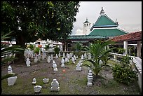 Cemetery and Masjid Kampung Hulu, oldest functioning mosque in Malaysia (1728). Malacca City, Malaysia (color)