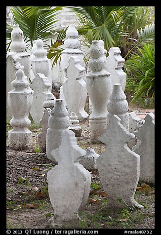 Muslim tombstones, Masjid Kampung Hulu. Malacca City, Malaysia