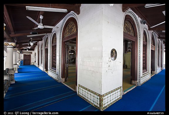 Prayer Hall, Masjid Kampung Hulu. Malacca City, Malaysia
