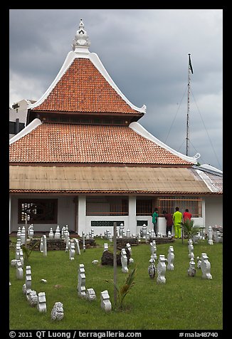 Kampung Kling Mosque with multiered meru roof. Malacca City, Malaysia (color)