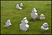 Simple tombstones, Kampung Kling Mosque cemetery. Malacca City, Malaysia (color)