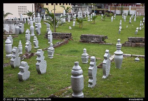 Islamic gravestones, Kampung Kling. Malacca City, Malaysia
