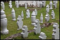 Muslim graves with simple markers, Kampung Kling. Malacca City, Malaysia (color)