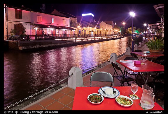 Riverside dining. Malacca City, Malaysia (color)