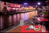 Riverside dining. Malacca City, Malaysia (color)