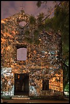 Ruined facade of St Paul Church at night. Malacca City, Malaysia ( color)