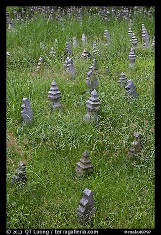 Low-profile islamic tombstones. Malacca City, Malaysia (color)