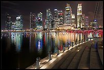 Central Business District skyline and Marina Bay at night. Singapore ( color)