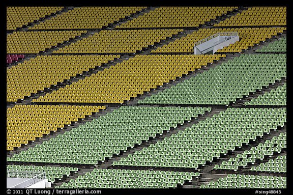 Seats of Bay Sands Marina stadium. Singapore (color)